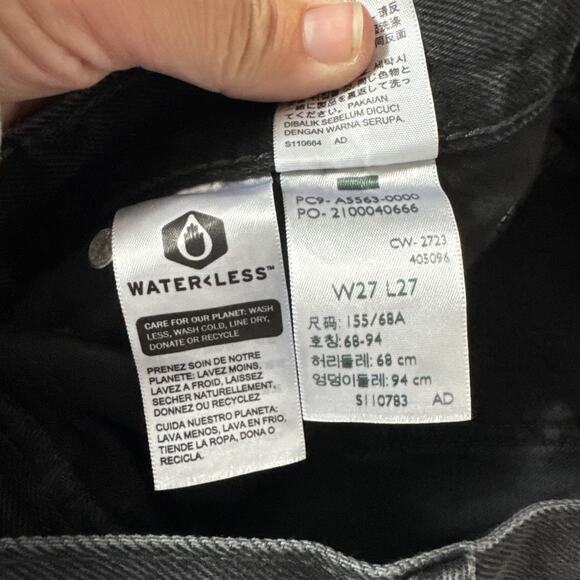 Levi's 100% Cotton Middy Ankle Bootcut Denim Jeans Black sz 27 - Picture 5 of 8